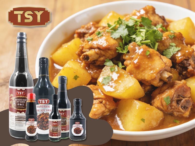 Kurczak duszony w ciemnym sosie sojowym